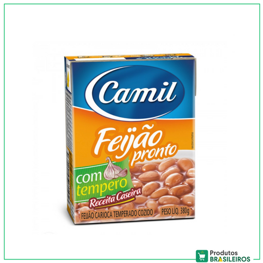 Feijao Carioca Pronto Com Tempero CAMIL - 380g - Produtos Brasileiros
