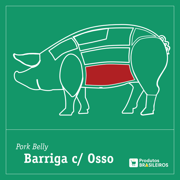 Barriga de Porco com Osso  / Pork Belly (Kg) - Produtos Brasileiros