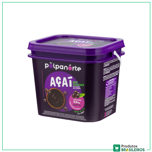 Açaí com Guaraná Congelado POLPA NORTE - 3.6kg - Produtos Brasileiros