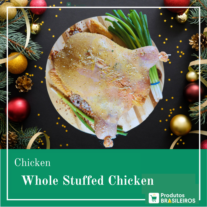 Frango Recheado c/ Farofa - Whole Stuffed Chicken Cornfed (Aprox. 2.7kg) - Produtos Brasileiros