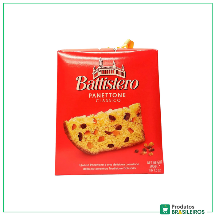 Panettone Com Frutas BATTISTERO - 500g - Produtos Brasileiros