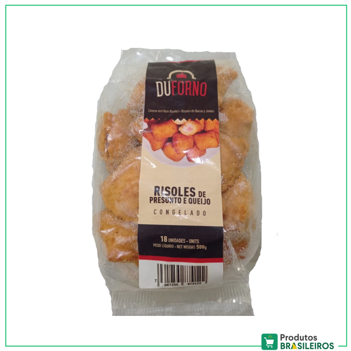 Risoles de Presunto e Queijo Congelado - DU FORNO - pack c/ 18 Unidades - 500g - Produtos Brasileiros