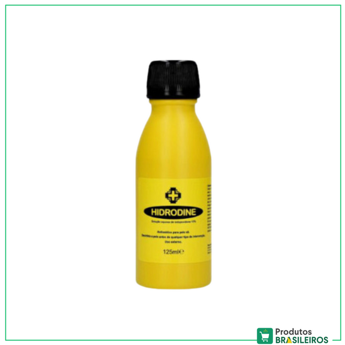 Solução Aquosa de Iodopovidona / Povidone Iodine 10% Solution HIDRODINE 125ml - Produtos Brasileiros