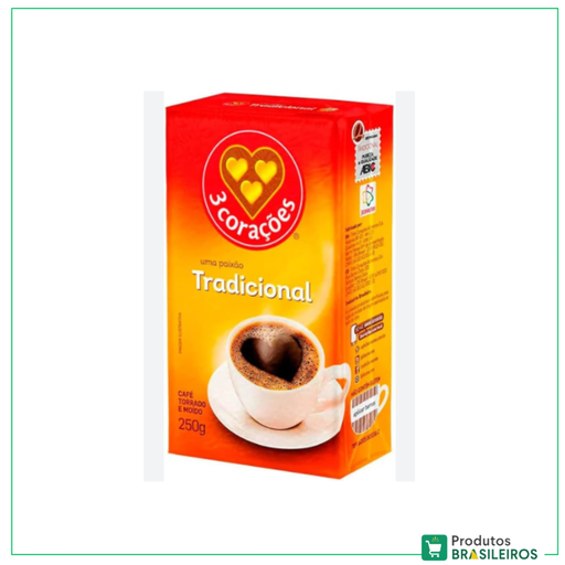 Café Tradicional / Traditional Coffee 3 CORAÇÕES - 250g - Produtos Brasileiros