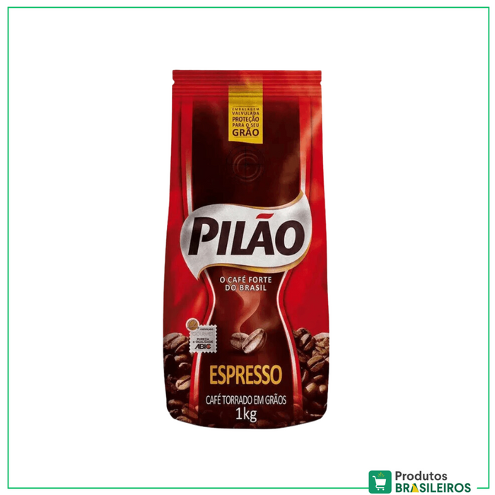 Café Torrado em Grãos / Toasted Coffee Beans PILÃO - 1Kg - Produtos Brasileiros