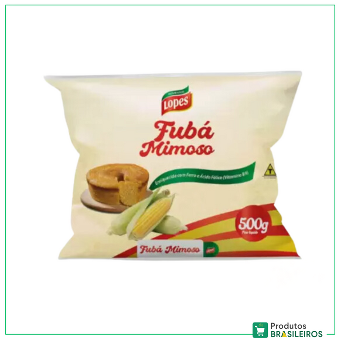 Fubá de Milho Mimoso / Fine Grain Corn Meal LOPES - 500g - Produtos Brasileiros