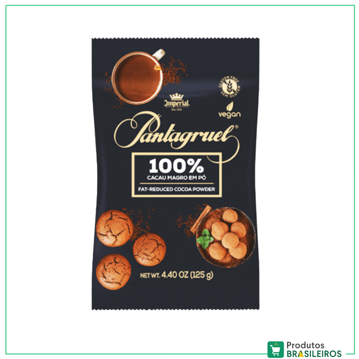 100% Cacau Magro em Pó / 100% Light Cocoa Powder PANTAGRUEL - 125g - Produtos Brasileiros