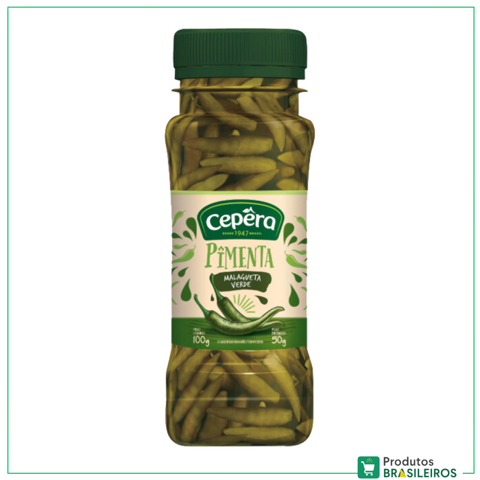 Pimenta Malagueta Verde / Green Chilli CEPÊRA - 100g - Produtos Brasileiros
