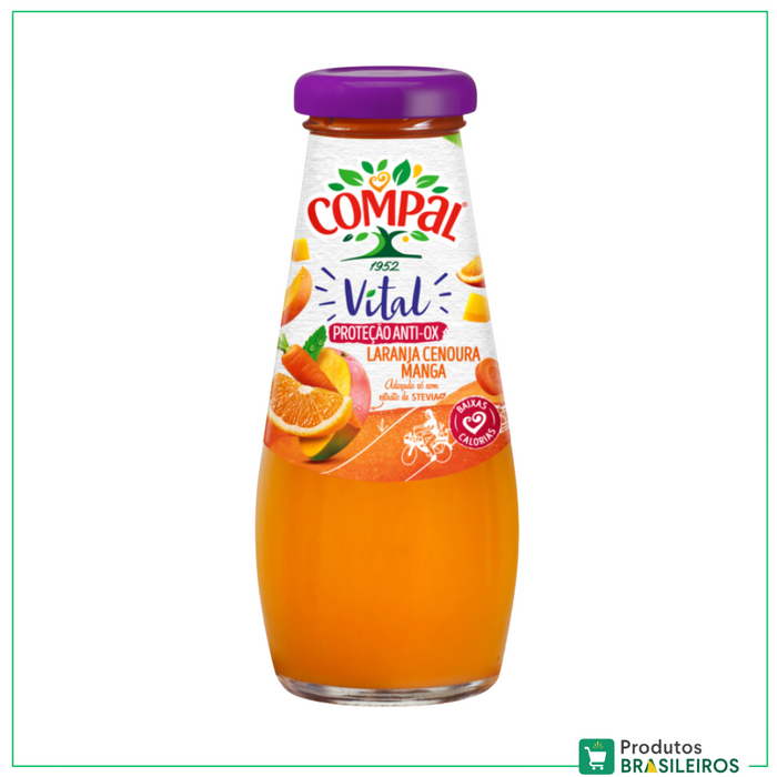 Suco de Laranja, Cenoura e Manga / Orange, Carrot and Mango Juice COMPAL - 200ml - Produtos Brasileiros