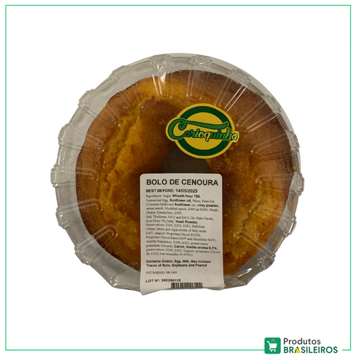 Bolo de Cenoura / Carrot Cake CARIOQUINHA - 500g - Produtos Brasileiros