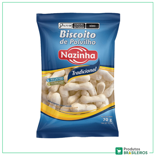Biscoito de Polvilho Tradicional / Tradicional Starch Biscuits NAZINHA - 70g - Produtos Brasileiros