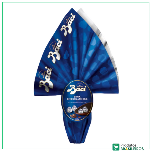 Ovo de Páscoa sabor Chocolate Preto / Dark Chocolate Easter Egg BACI- 265g - Produtos Brasileiros