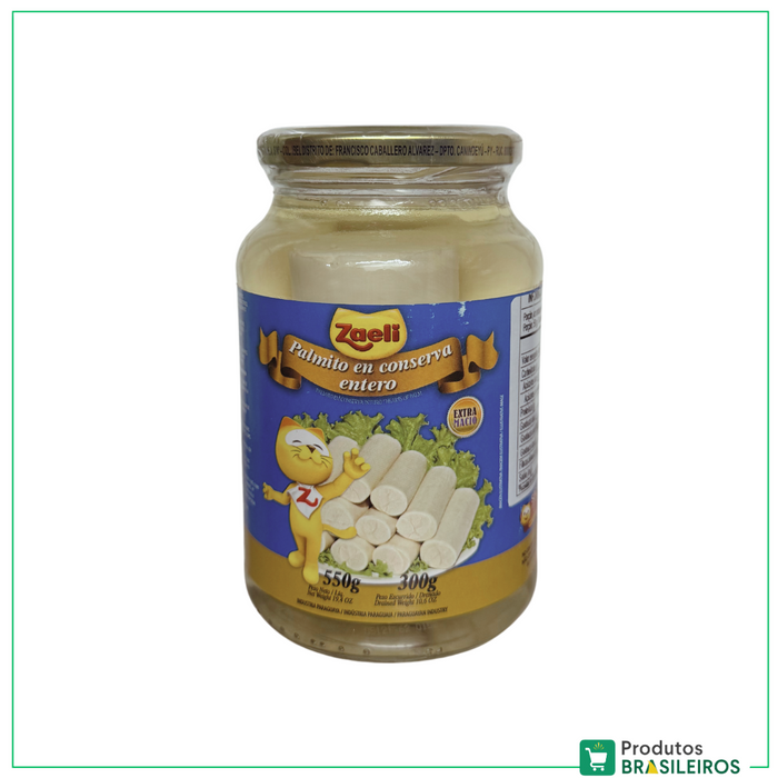 Palmito Inteiro / Palm Heart ZAELI - 550g - Produtos Brasileiros
