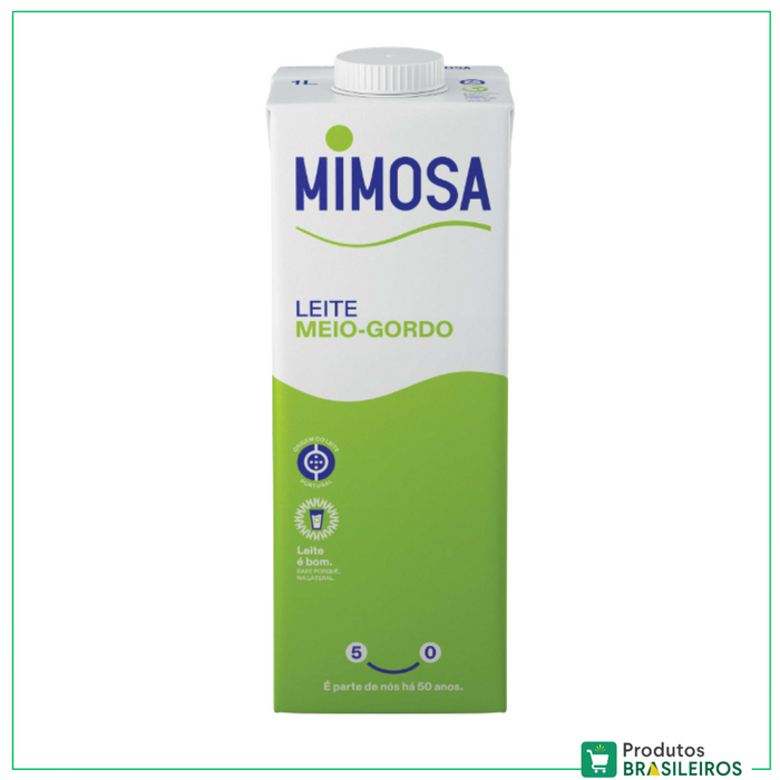 Leite Meio-Gordo / Semi-Skimmed Milk MIMOSA - 1L - Produtos Brasileiros