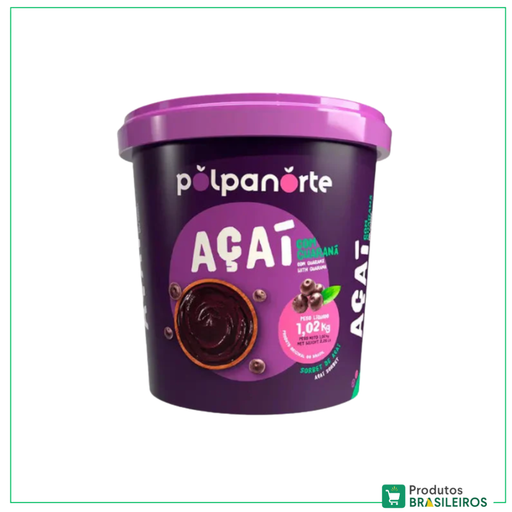 Açaí com Guaraná / Açaí with Guaraná POLPA NORTE - 1.02Kg - Produtos Brasileiros