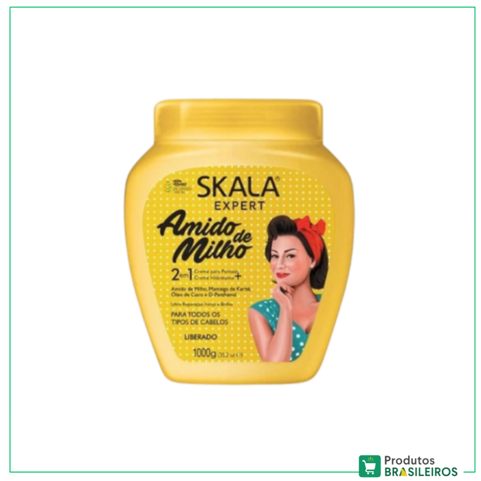 Creme De Hidratacao Amido de Milho / Corn Starch Hair Mask  SKALA - 1000g - Produtos Brasileiros