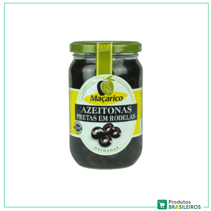 Azeitona Preta em Rodelas / Black Sliced Olives MAÇARICO - 345g - Produtos Brasileiros
