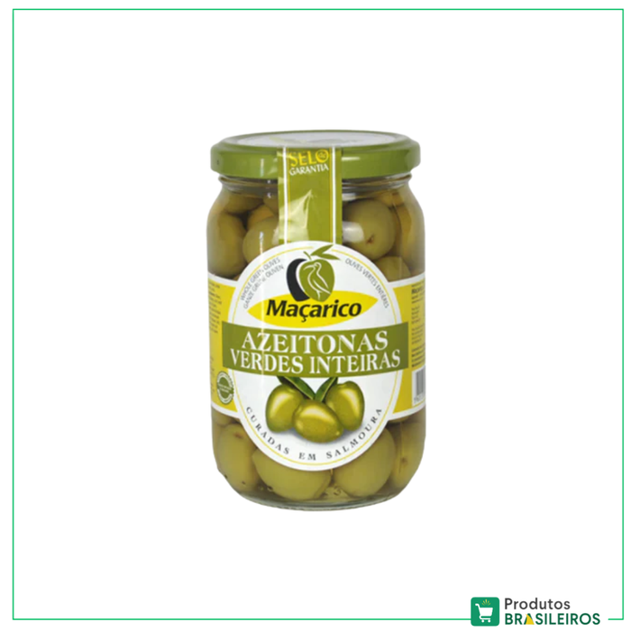 Azeitona Verde Inteiras / Whole Green Olives MAÇARICO - 350g - Produtos Brasileiros