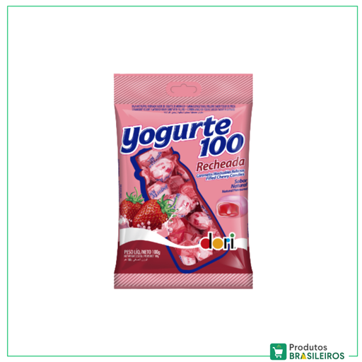 Bala Recheada / Filled Chewy Candies YOGURTE  - 100g - Produtos Brasileiros