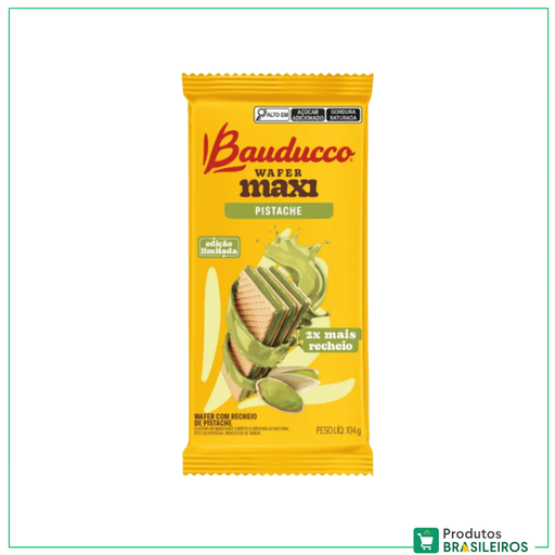 Biscoito Wafer de Pistache /  Pistachio Wafer Biscuit BAUDUCCO - 104g - Produtos Brasileiros