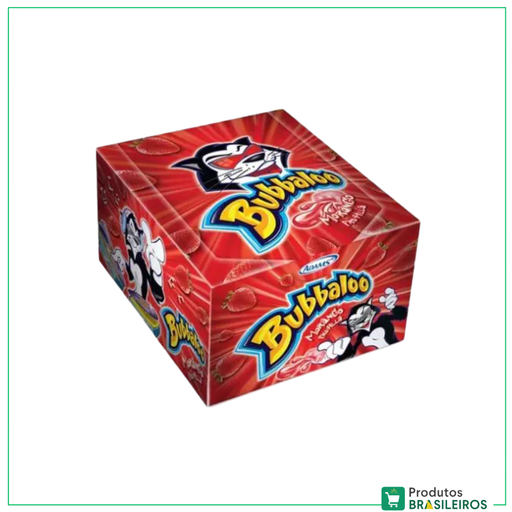 Chiclete de Morango / Strawberry Chewing Gum BUBBALOO - 300g - Produtos Brasileiros