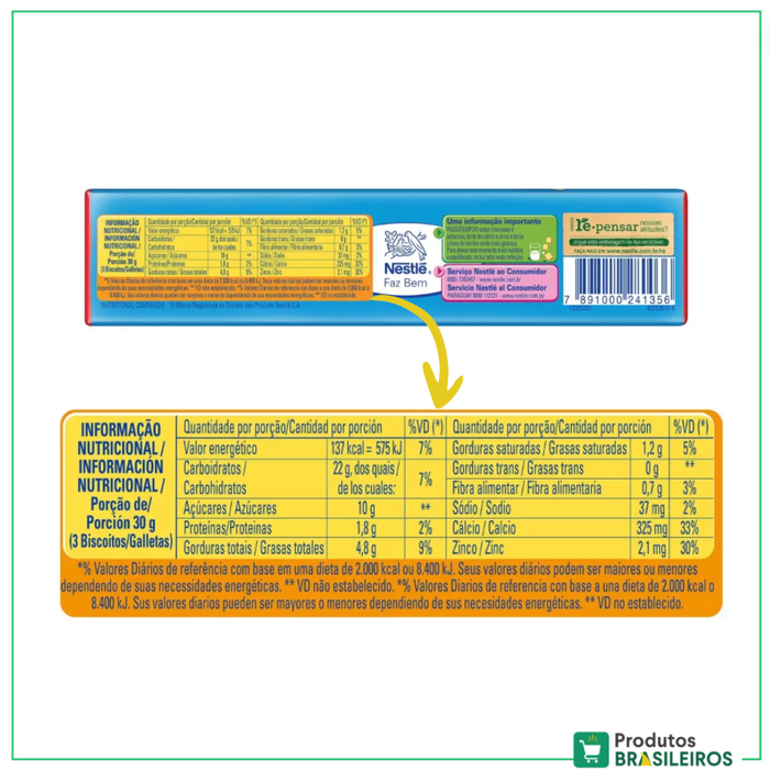 Biscoito Passatempo Recheado de Chocolate NESTLÉ - 130g - Produtos Brasileiros