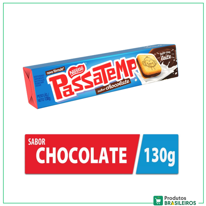 Biscoito Passatempo Recheado de Chocolate NESTLÉ - 130g - Produtos Brasileiros