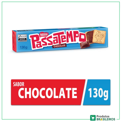 Biscoito Passatempo Recheado de Chocolate NESTLÉ - 130g - Produtos Brasileiros