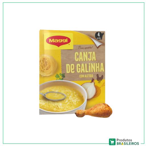 Canja de Galinha com Aletria / Chicken Soup with Capellini MAGGI - 82g - Produtos Brasileiros