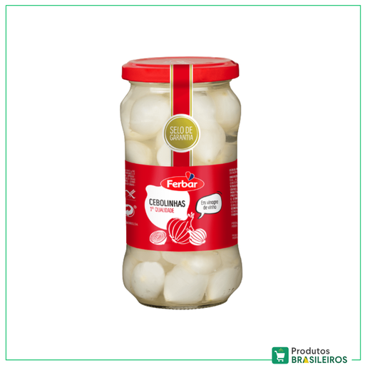 Cebolinhas em conserva / Pickled Onions FERBAR 345g - Produtos Brasileiros