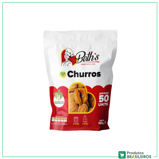 Churros Congelados BETH'S - 50un / Fried And Frozen Churros BETH'S - 50un - Produtos Brasileiros