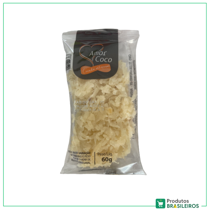 Cocada Artesanal / Coconut Candy AMOR COCO - 60g - Produtos Brasileiros