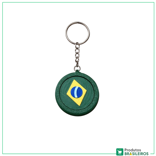 Chaveiro Giratório Brasil / Brazil Spinner Keychain (Classic Edition) BOOMING 3D - 1 Unidade - Produtos Brasileiros