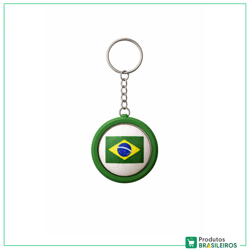 Chaveiro Giratório Brasil / Brazil Spinner Keychain (Football Edition) BOOMING 3D - 1 Unidade - Produtos Brasileiros