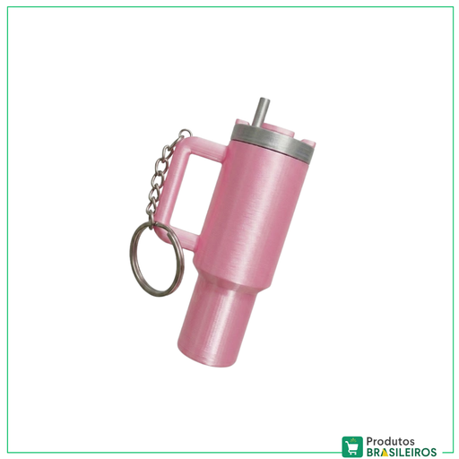 Chaveiro Mini Copo Térmico / Mini Tumbler Keychain (Stanley Style Edition) BOOMING 3D - 1 Unidade - Produtos Brasileiros