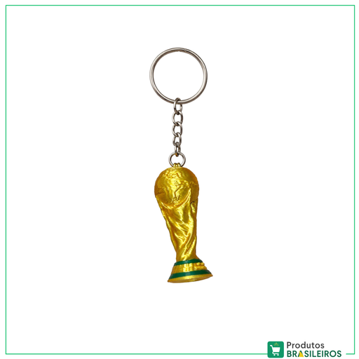 Chaveiro Trofeu Copa do Mundo / World Cup Trophy Keychain (Gold Edition) BOOMING 3D - 1 Unidade - Produtos Brasileiros