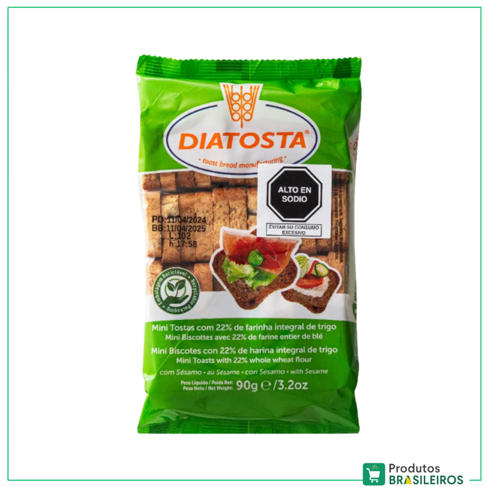 Mini Tosta Integral / Mini Whole Wheat Toastt DIATOSTA - 90g