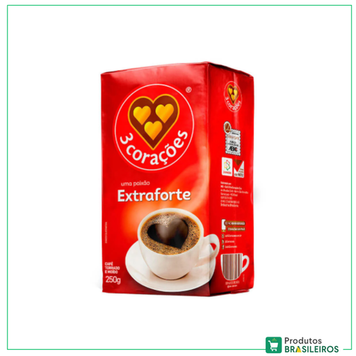 Café Extra Forte / Extra Strong Coffee 3 CORAÇÕES - 250g - Produtos Brasileiros