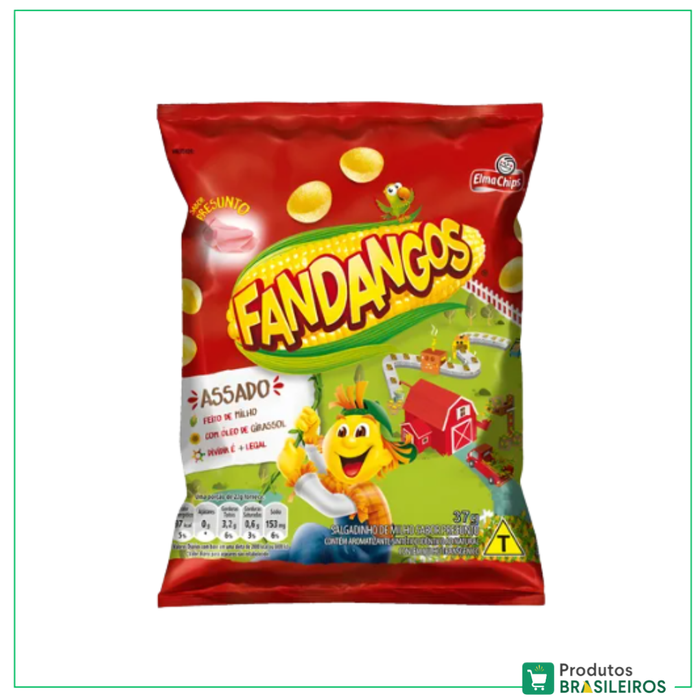 Salgadinho de Milho Sabor Presunto / Snacks Ham Flavour  FANDANGOS - 37g - Produtos Brasileiros