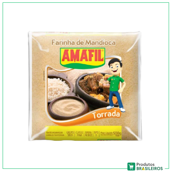 Farinha de Mandioca Torrada / Toasted cassava flour AMAFIL - 500g - Produtos Brasileiros