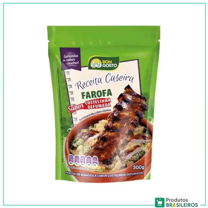 Farofa Premium Costelinha com Alho, Cebola e Cebolinha / Pork Rib Farofa With Garlic, Onion, and Chives - 300g