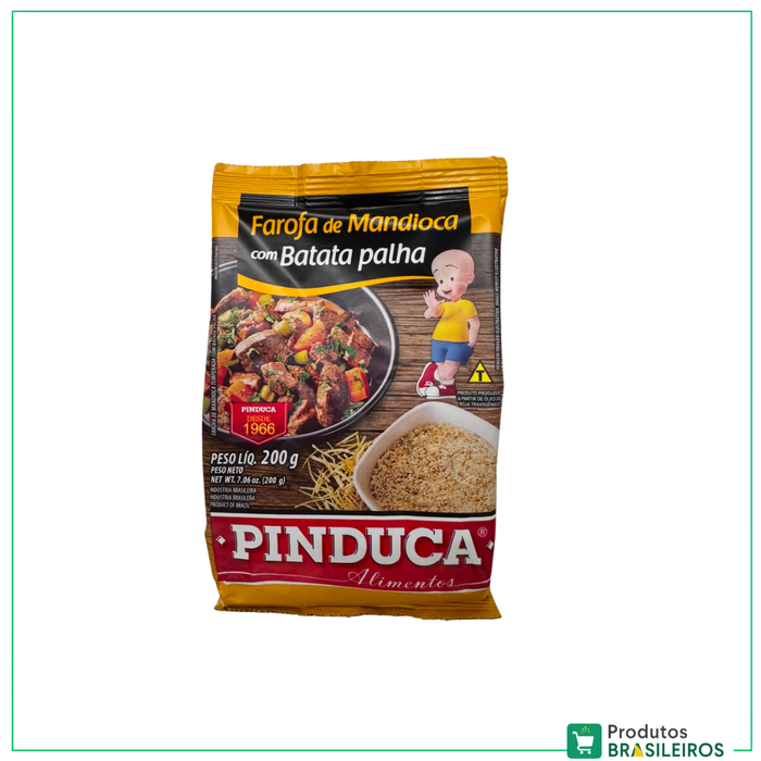 Farofa de Mandioca com Batata Palha /  Cassava flour with potato sticks PINDUCA - 200g - Produtos Brasileiros