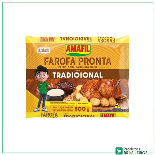 Farofa Pronta Tradicional /  Traditional Farofa AMAFIL - 500g - Produtos Brasileiros