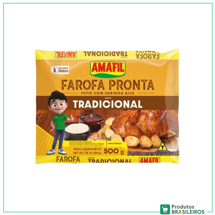 Farofa Pronta Tradicional /  Traditional Farofa AMAFIL - 500g - Produtos Brasileiros