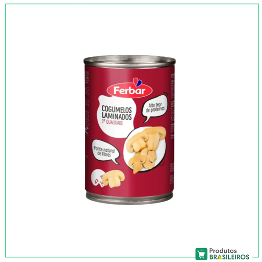 Cogumelos Inteiros / Whole Mushrooms FERBAR - 290g - Produtos Brasileiros