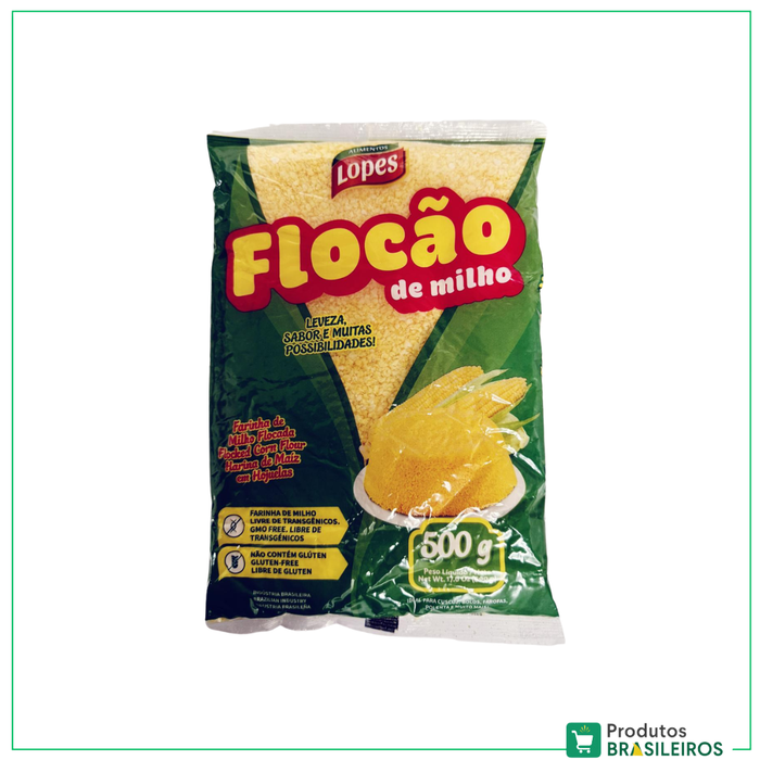 Flocão de Milho / Corn Flakes LOPES - 500g - Produtos Brasileiros