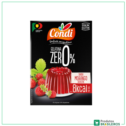 Gelatina Morango Zero Açúcar / Strawberry Jelly Zero Sugar CONDI - 28g - Produtos Brasileiros