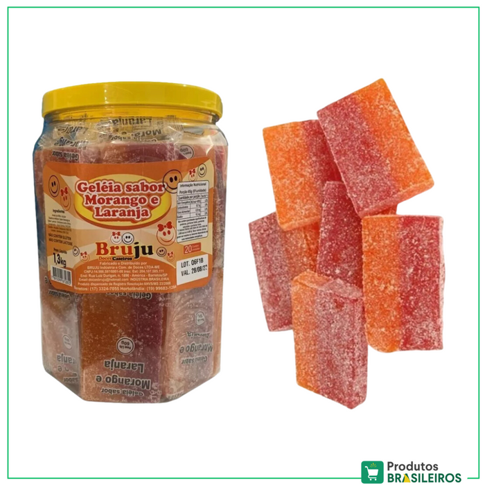 Geleia Morango e Laranja / Strawberry and Orange Sweet - BRUJU 60g