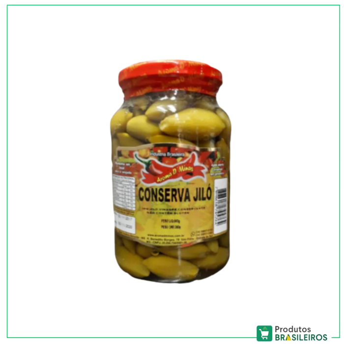 Jiló em Conserva / Jiló in Conserve AROMA D'MINAS - 500g - Produtos Brasileiros