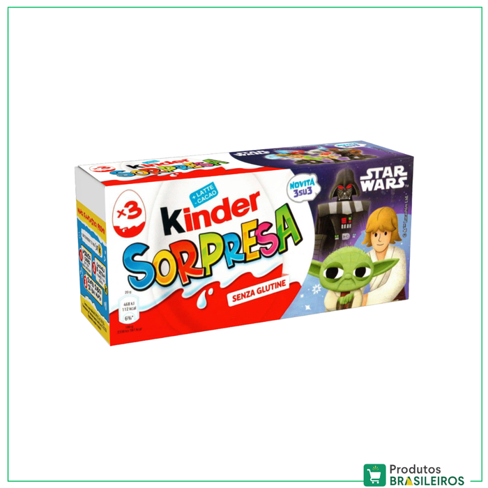 Kinder Ovo Surpresa com Brinquedo  / Chocolate With Toy Surprise KINDER - 3x20g - Produtos Brasileiros